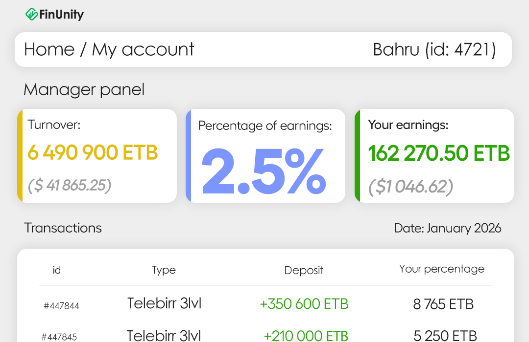 Partner earnings example 2