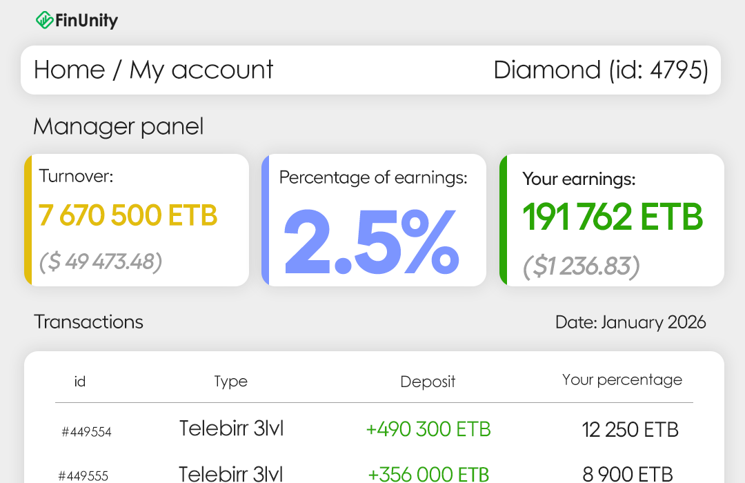 Partner earnings example 4
